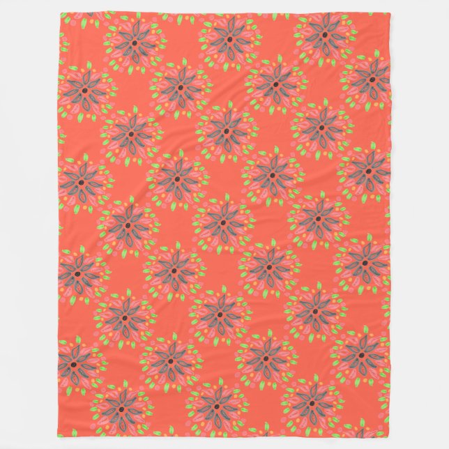 Manta Polar Naranja Designer Fleece Blanket (Anverso)