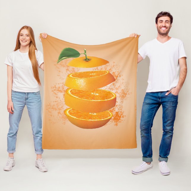 Manta Polar Naranja en rodajas Vibrante y Refrescante Imagen P (In situ)