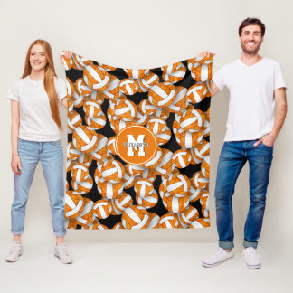 Manta Polar naranja equipo de la escuela blanca color voleibol