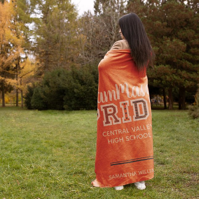 Manta Polar Naranja Escuela Pride Mascota Nombre Fleece Blanke (Subido por el creador)