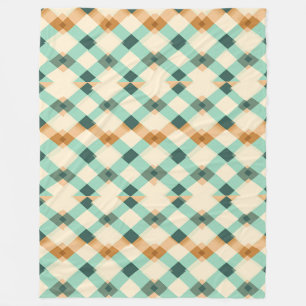 Manta Polar Naranja, franja verde y azul