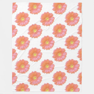 Manta Polar Naranja gerbera daisy