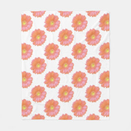 Manta Polar Naranja gerbera daisy