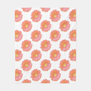 Manta Polar Naranja gerbera daisy