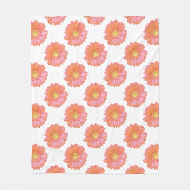 Manta Polar Naranja gerbera daisy (Anverso)