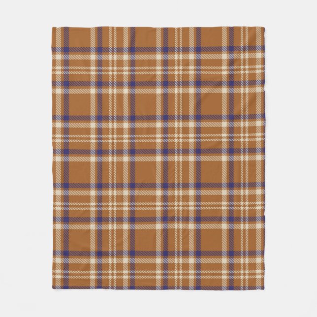 Manta Polar Naranja Glen Plaid texturizado patternabstracto si (Anverso)