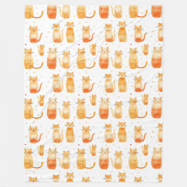 Manta Polar Naranja Kitty Cats