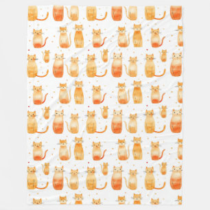 Manta Polar Naranja Kitty Cats