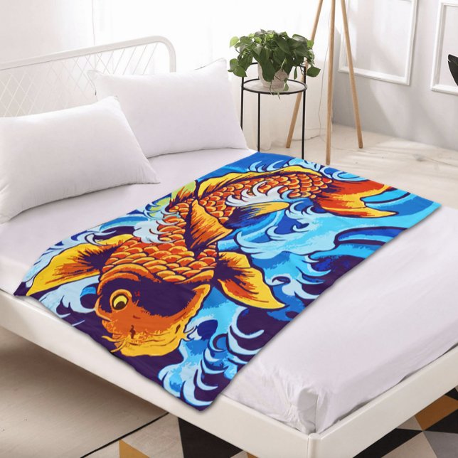 Manta Polar Naranja Koi Fish Blue (Subido por el creador)