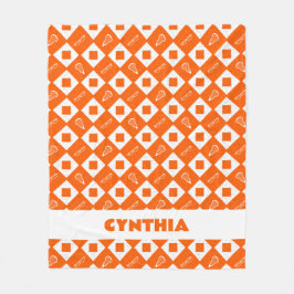 Manta Polar Naranja Lacrosse Argyle Pattern Fleece Blanket