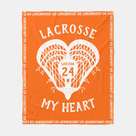 Manta Polar Naranja Lacrosse My Heart Fleece Blanket