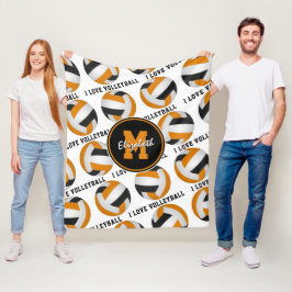 Manta Polar naranja negro niños deportes me encanta el patrón 