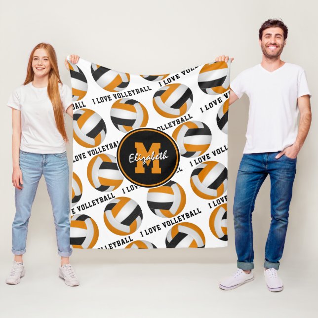 Manta Polar naranja negro niños deportes me encanta el patrón  (In situ)