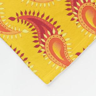 Manta Polar Naranja oriental Doble llama Patrón Paisley persa