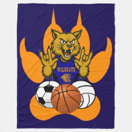 Manta Polar Naranja Paws Wildcats Love Sports