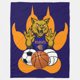 Manta Polar Naranja Paws Wildcats Love Sports