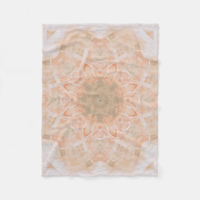 Manta Polar Naranja Peach Mandala (Anverso)