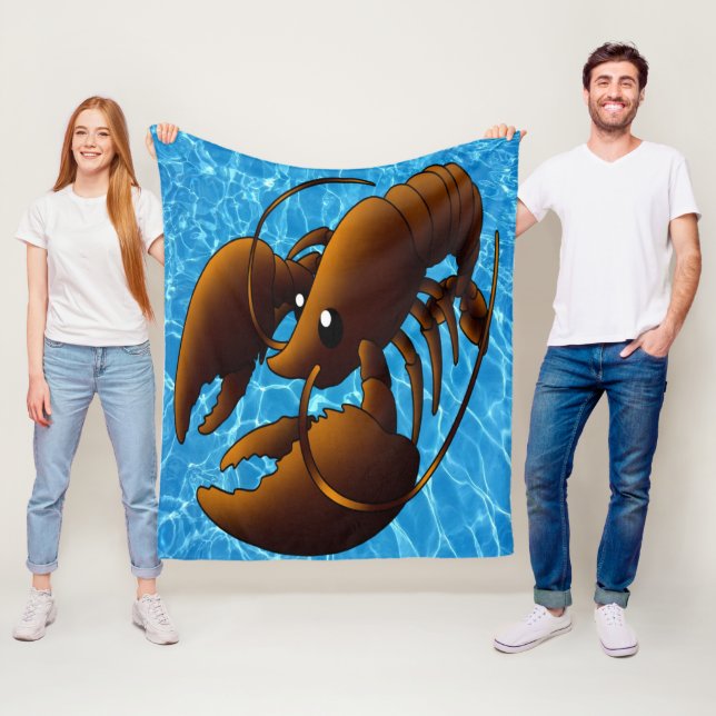 Manta Polar Naranja Personalizado Cute Lobster (In situ)