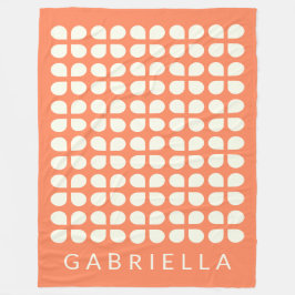 Manta Polar Naranja personalizado retro medio siglo moderno ne