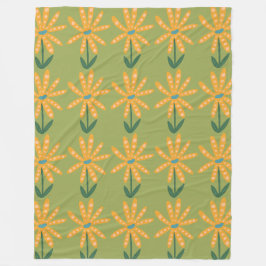 Manta Polar Naranja polka dot flowers