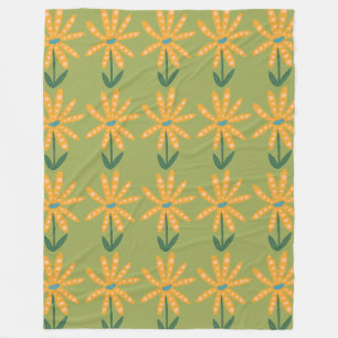 Manta Polar Naranja polka dot flowers