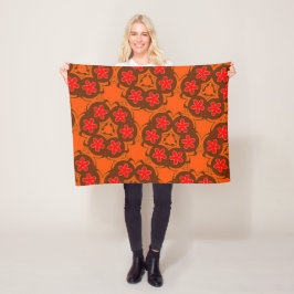 Manta Polar naranja retro de papel tapiz 1970