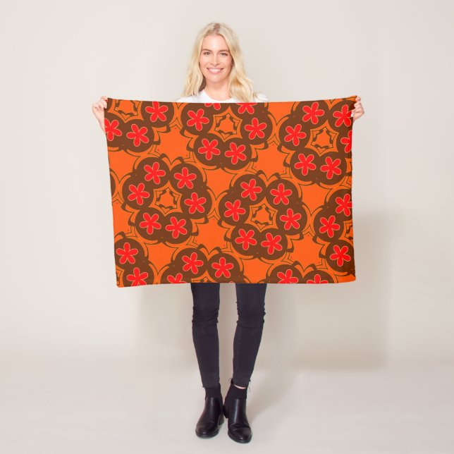 Manta Polar naranja retro de papel tapiz 1970 (In situ)