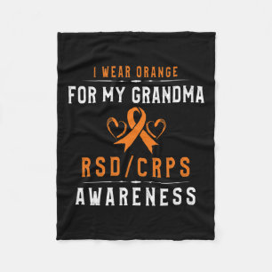 Manta Polar Naranja Ribbon Conciencia Crpsrsd Para Abuela De S