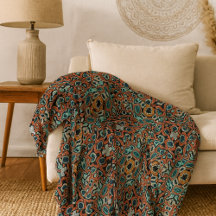 Naranja Rojo Azul Aqua Turquesa Hip Arte Bohemio