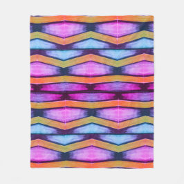 Manta Polar Naranja, rosa, púrpura y azul Chevron