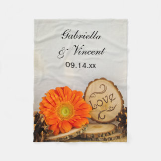 Manta Polar Naranja ruso Daisy Woodland Boda