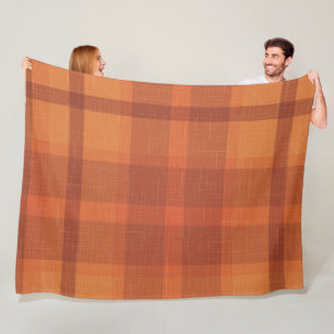 Manta Polar Naranja Rústico Otoño Otoño Tartán Wrapping P