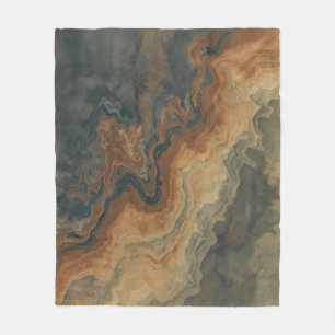 Manta Polar Naranja Sage de Dusty Navy Blue Burnt Resumen