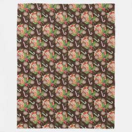 MANTA POLAR NARANJA SLICIES NAVIDADES COOKIES CANDY CANES