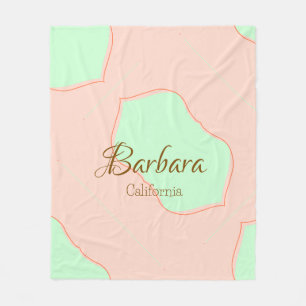 Manta Polar Naranja verde pastel boho añadir el nombre lugar e