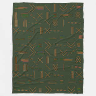 Manta Polar Naranja Verde Terracotta Gorgeométrico Patrón Geom