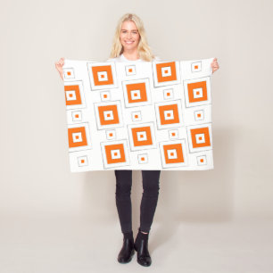 Manta Polar Naranja White Blanket