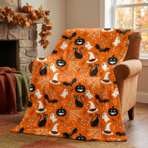 Naranja y negro clásico retro Halloween