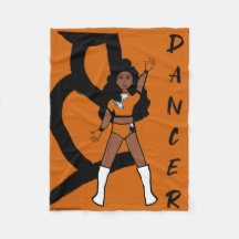 Naranja y negro de bailarina Fleece Blanket