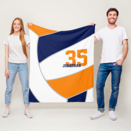 Manta Polar naranjas azul marino chicas de voleibol gigantesco