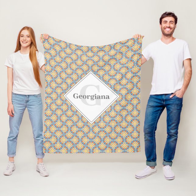 Manta Polar Naranjas De Verano Del Egeo Monograma Y Hinchas De (In situ)