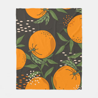 Manta Polar Naranjas dibujados a mano, colorido fondo vintage.