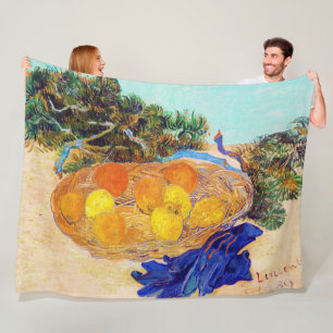 Manta Polar Naranjas y Lemons con guantes azules, Van Gogh