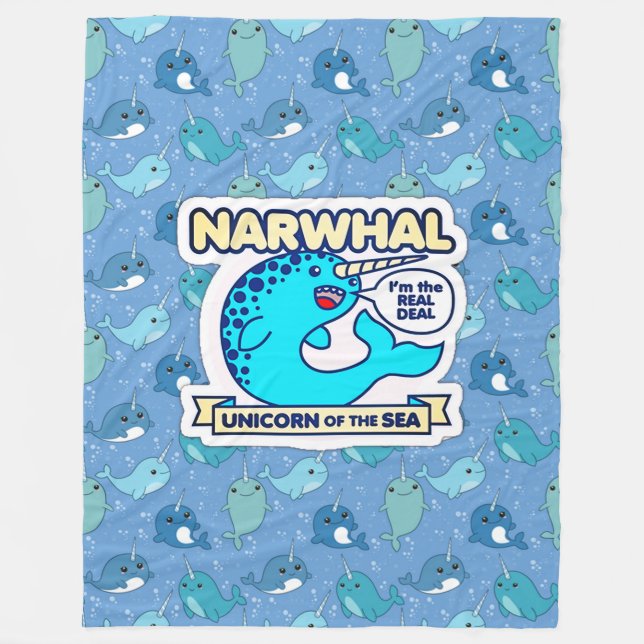 Manta Polar Narwhal Unicorn Del Mar (Anverso)