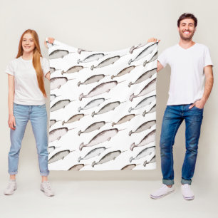 Manta Polar Narwhals Swim - Regalo del patrón de ballena de Na
