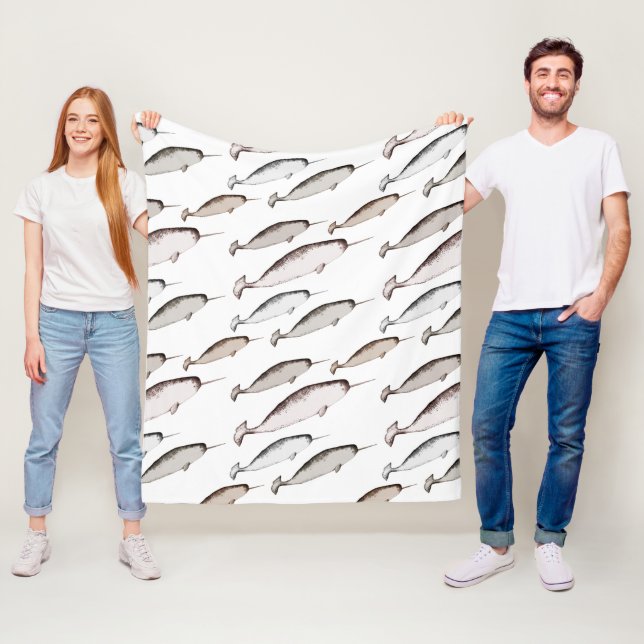 Manta Polar Narwhals Swim - Regalo del patrón de ballena de Na (In situ)