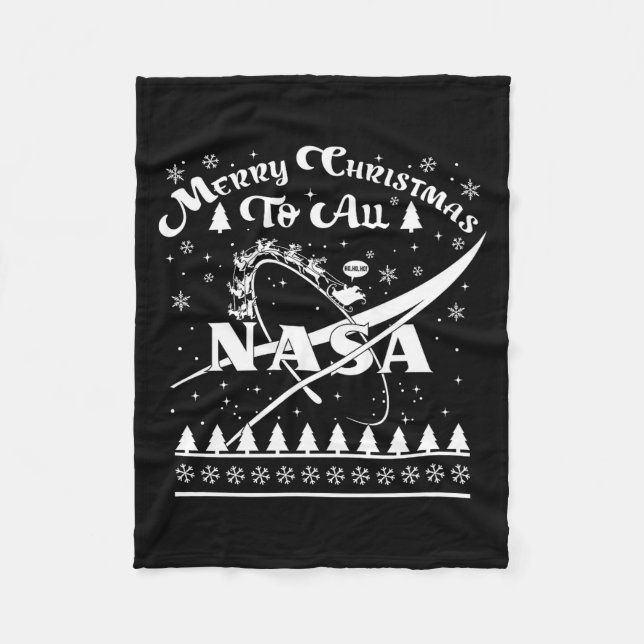 Manta Polar Nasa Merry Christmas To All Ugly Sweater Logo With (Anverso)