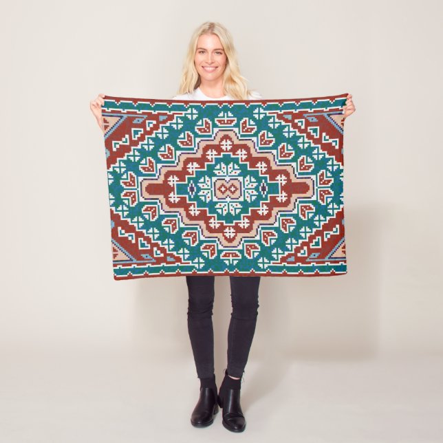 Manta Polar Nativos indígenas norteamericanos de color azul ro (In situ)