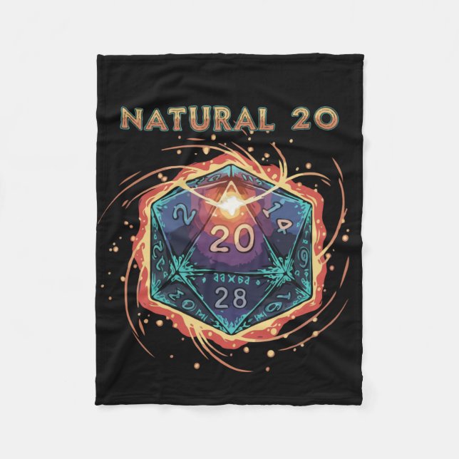Manta Polar Natural 20 Flaming D20 Dice | Epic D&D Critical   (Anverso)