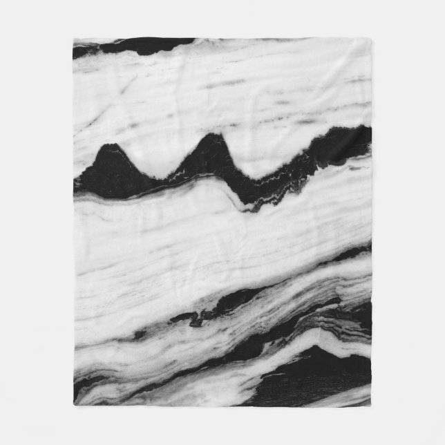 Manta Polar natural black and white marble texture, luxurious  (Anverso)